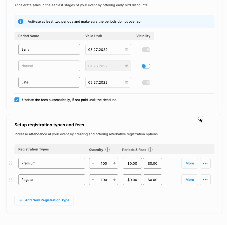 Step 3 Registration Types & Fees MeetingHand
